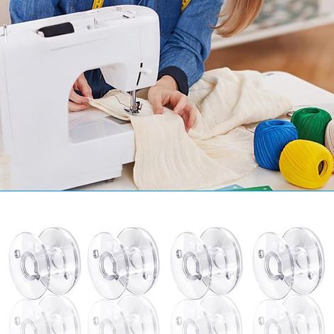 36 bobinas de plástico para máquinas de coser con caja para bobinas, compatibles con modelos universales CB. (1/4)