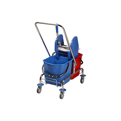 kaiserkraft  Carrello per lavaggio  2 secchi doppi con rotelle