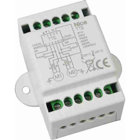 Nice TTE - Expansión para il mando de più motores en modo singolo o multiplo, abbinabile alle centrali de mando serie Mindy TT. Protezione IP10.