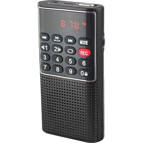 Radio portable de poche FM MP3 Walkman avec enregistreur, clé de verrouillage, lecteur de carte SD, fonctionne sur batterie rechargeable (pas de radio AM)