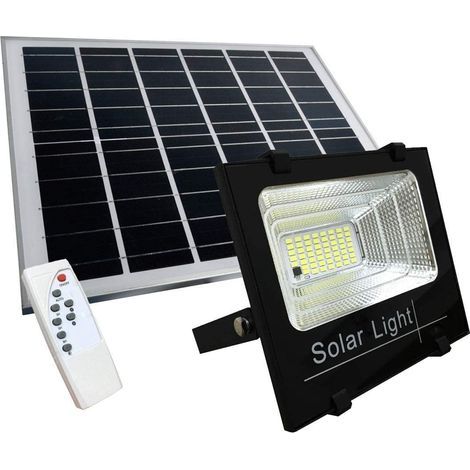 Projecteur solaire LED 200 W étanche IP67 – Éclairage automatique avec télécommande – 5 modes – Capteur photoélectrique pour extérieur (1/5)