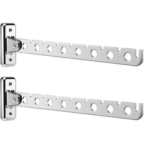 Etendoir Mural Rabattable en Sechoir lot de 2 Acier Inoxydable (1/5)