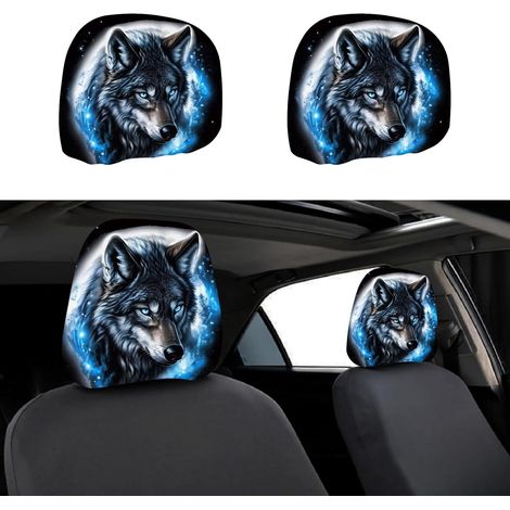 2 Piece Car Seat Cover Replacement Cover for Car Headrest Soft and Dustproof Universal for Automobile Truck Sedan Decorative Kit 28 x 26 cm (1/5)