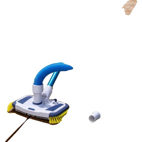 Aspirateur de piscine, Pôle télescopique réglable 1,2–3,6 m, Tête d'aspiration 350 × 200 mm, Longueur du tuyau 10 m, 7 brosses inférieures, 2 brosses latérales (1/5)