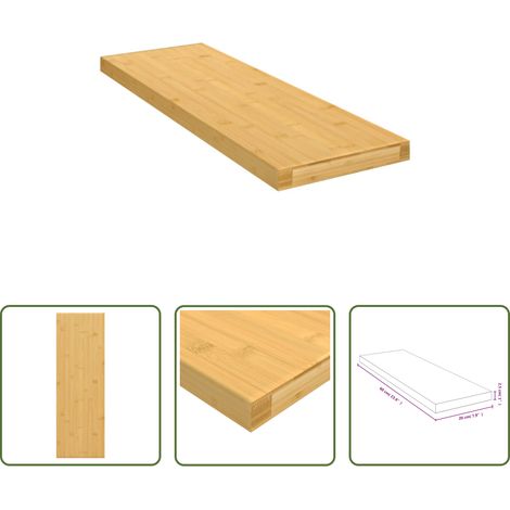 Rangement mural - Étagère murale 60x20x2,5 cm bambou (1/5)