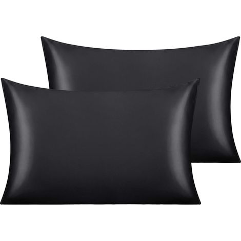 Taie D Oreiller Satin - 20x26 Pouces - Fermeture Enveloppe - Pour Cheveux Et Peau - Lot De 2 (1/5)