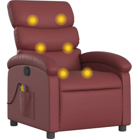Maison Exclusive - Massagesessel Weinrot Kunstleder