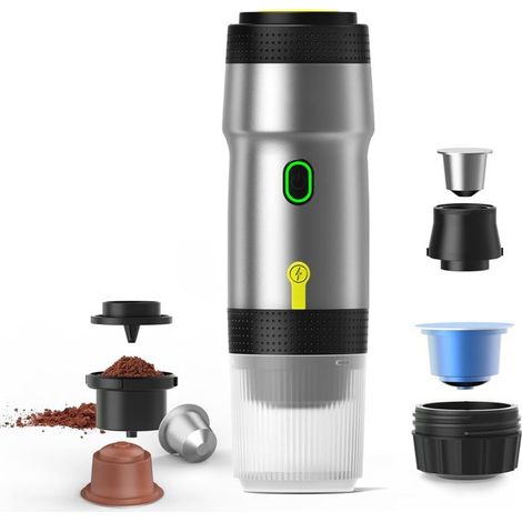 Machine à expresso électrique portable, cafetière de voyage pour camping, cafetière de voiture auto-chauffante avec USB (1/5)