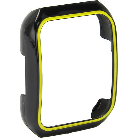Professionelle, kratzfeste Polycarbonat-Schutzhülle für die OPPO Watch 3 Pro Smartwatch (schwarz und gelb). (1/5)