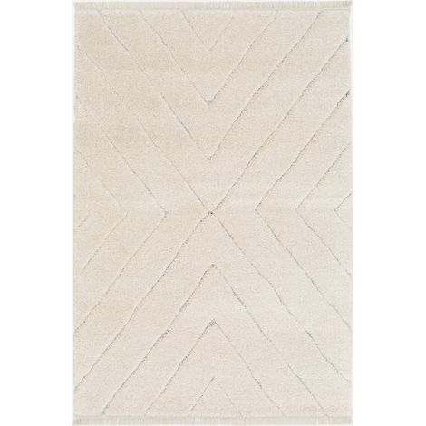 Alfombra interior con ligeros relieves crema (1/3)
