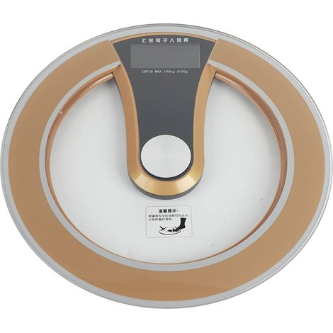 Pèse-personne numérique intelligent LCD écran rond haute précision balance électrique (Or) (1/5)