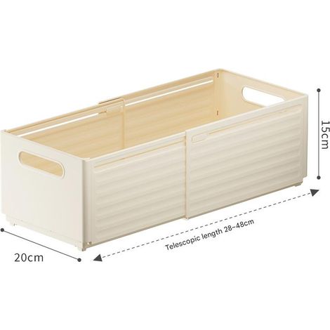 (2 Stück/cremeweiß, groß, 20 cm) ausziehbare Aufbewahrungsbox für Kleidung, Kunststoffschubladenbox, Spielzeugaufbewahrungsbox usw.