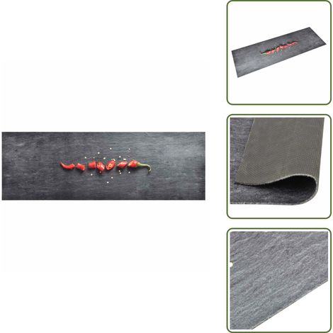 Küchenbodenmatte Waschbar Pfeffer 45x150 cm - Bodenmatte - Küchenmatte - Türmatte - Samtmatte - Waschebene (1/5)