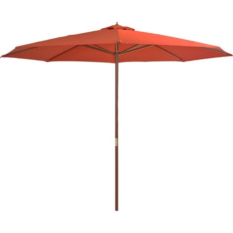 Mobiliario de jardín sombrilla con palo de madera 350 cm naranja 020008130