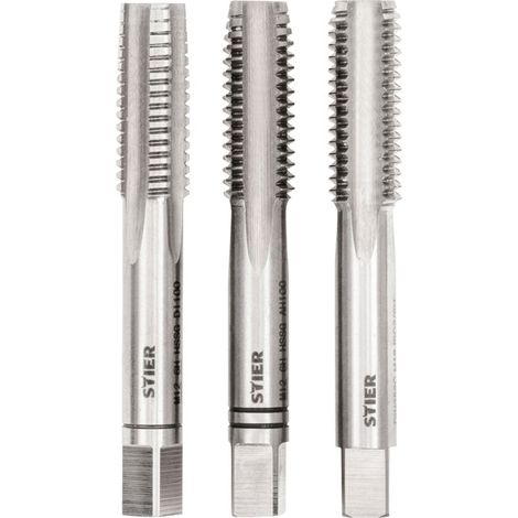 Jeu de 3 tarauds main STIER DIN 352 HSS-G M12