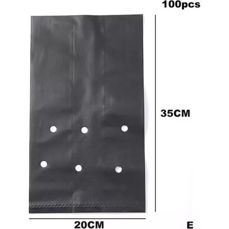 100 sacs de pépinière en PE - Pots de culture plastique avec trous de drainage - Pour semis, fruits, légumes, fleurs - Jardinage (1/5)