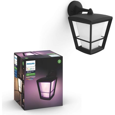 Philips Hue Econic Applique murale d'extérieur Down (Noir) Lumière blanche et colorée - White and Color Ambiance (1/10)