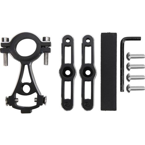 1 support double porte-bidon vélo, en alliage d'aluminium, rotation 360°, compatible guidon et tige de selle, pour VTT et vélos de route (1/5)