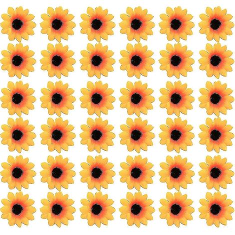 Grande fleur artificielle séchée de tournesol, 4,5 cm, lot de 50, pour la décoration du salon et de la chambre. (1/5)