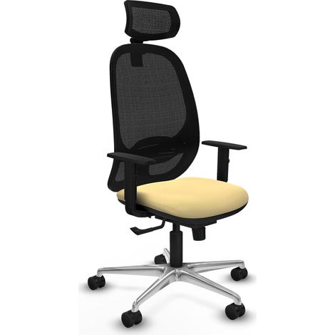 Chaise de bureau piqueras y crespo Cilanco noir soutien lombaire appui tête (1/2)