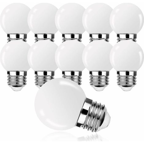 E27 LED Light Bulbs,G45 E27 1W Light Bulb,Warm White,Mini Globe Light Bulb,Equivalent 5W Incandescent Bulbs, Non-Dimmable,10 Pack,Energy Class G [Energy Class G] (1/5)