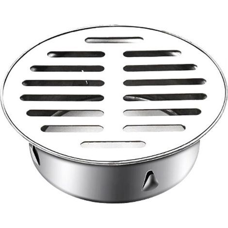 Desagüe redondo antibloqueo de acero inoxidable para balcón, 110 mm, con tapa plana - ULISEM (1/5)