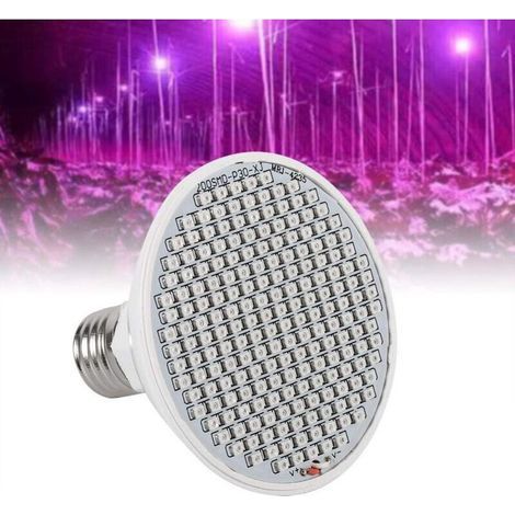 Ampoule LED de culture 24W pour plantes en pot - Spectre complet E27 haute puissance 200 LED - Idéal serre et hydroponie intérieure - (1/4)