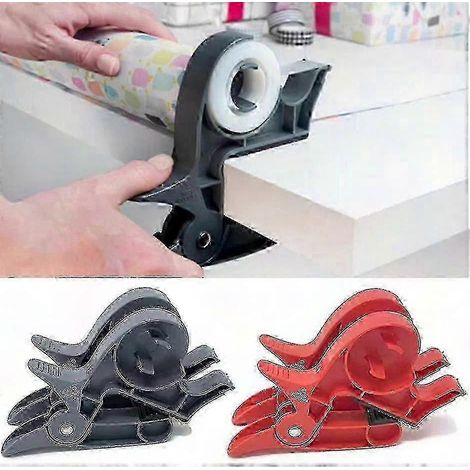 Lot de 4 Pinces Porte-Rouleau de Papier Cadeau, Distributeur de Ruban Adhésif de Bureau, Support de Rouleau pour Emballage de Cadeaux, Outil de Table, Fixation Robuste (1/4)