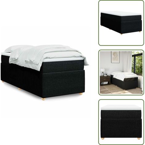Boxspringbett mit Matratze Schwarz 90x190 cm Stoff - Boxspringbett - Boxspringbetten - Bett - Bett Mit Stauraum (1/5)