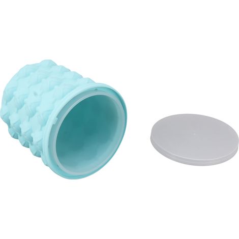 Seau à Glace en Silicone Moule à Glaçons Isolant Double Bac pour Refroidir Cocktails Taille L 13,5x13,5x14 cm (1/5)