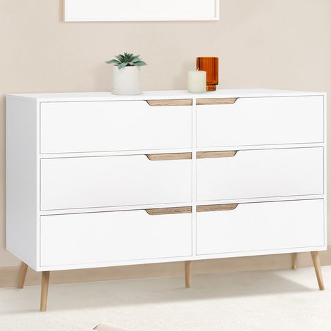 HELSINKI Arcón de 6 cajones 115 cm Blanco escandinavo (1/5)