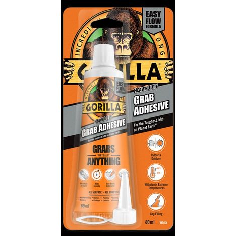 Gorilla Heavy-Duty Grab Adhesive - White, 80ml (1/5)