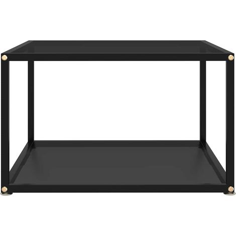 Maison Exclusive - Couchtisch Schwarz 60x60x35 cm Hartglas (1/5)