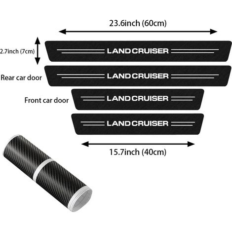 (4 pièces) Protections de seuil de porte, de coffre arrière et de pare-chocs arrière, autocollants anti-rayures, compatibles avec Land Cruiser 200 J200 LC200 100 J100 LC100. Bandes de protection pour (1/4)