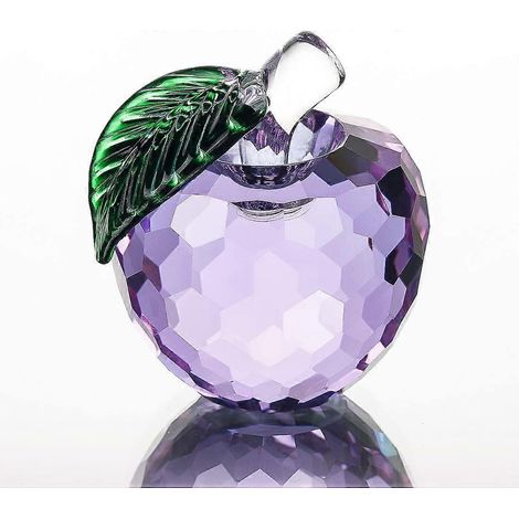 Apfelförmiger Kristallbriefbeschwerer, Fruchtfigur aus Kunstglas, Valentinstagsgeschenk, Wohndekoration