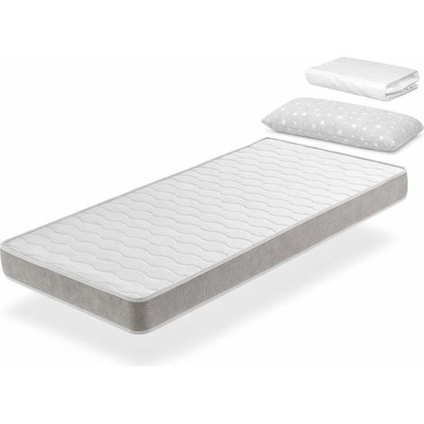 Pack Kindermatratze 80X200 APOLO , Hohe 14 CM + 1 Viskoelastisches Kopfkissen 80x35 + 1 Matratzenschoner 80x200 (1/5)