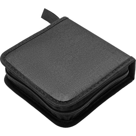 Étui CD pour voiture, capacité 40 DVD, fermeture éclair, étui de protection portable, classeur de rangement, pochette de rangement pour disques automobiles, univers pour SUV, berline, camion (noir) (1/5)