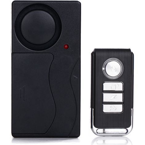 Kabelloser Vibrationsalarm, Diebstahlschutz für Fahrräder/Motorräder/Autos/Fahrzeuge/Türen/Fenster, 110 dB Ton (Fernbedienung im Lieferumfang enthalten)
