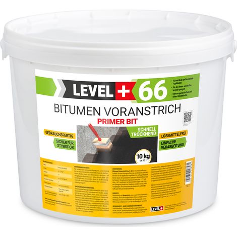 LEVEL+ Bitumen Voranstrich Haftgrund Grundierung Bitumengrund L+66 - 10Kg (1/5)