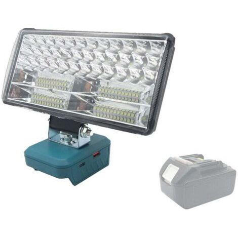 Ikodm Lampe de travail LED Lampe de travail extérieure portable avec port de recharge USB,8 pouces 3300lm lampe de poche,compatible avec MaKita 14.4V-20V la batterie au lithium BL1860B BL1850B BL1840 (1/4)