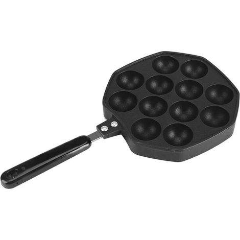 Takoyaki-Form aus Gusseisen, antihaftbeschichtete Grillplatte für Oktopus, Teigtaschen und Pfannkuchen, japanisches Küchenaccessoire - Crezuo