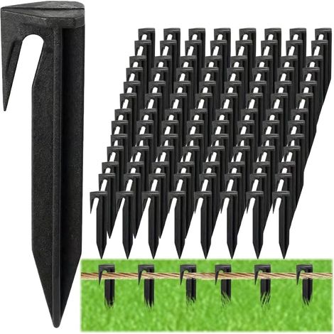 100 piquets de fixation pour câble de tondeuse robot, compatibles Gardena Worx Bosch. (1/5)