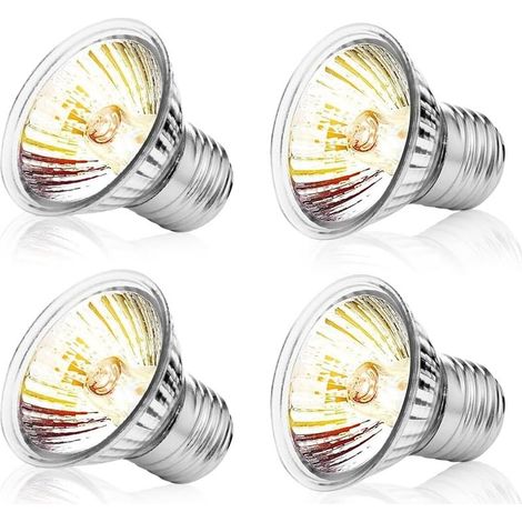 Ampoule Chauffante Terrarium, E27 50W Ampoule UVA UVB Tortue, Dimmable Lampe Terrarium Tortue, Lampe Chauffante Poussin, Ampoule Chauffante pour Lézard Tortue Dragon Barbu Serpent, 4 Pièces (1/5)