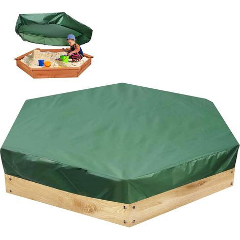 Bâche de protection pour bac à sable, hexagonale, bâche de bac à sable, tissu Oxford avec cordon de serrage, bâche de protection étanche à la poussière, étanche, 14011020cm (1/5)