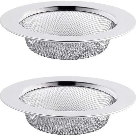 Lot de 2 crépines d'évier en acier inoxydable, bonde de 7,5 cm, filtre d'évier (1/4)