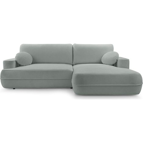 Selsey Fuerro – Ecksofa mit Schlaffunktion, Bettkasten, Ottomane rechts, Strukturstoff wasserabweisend, Graubeige (1/5)