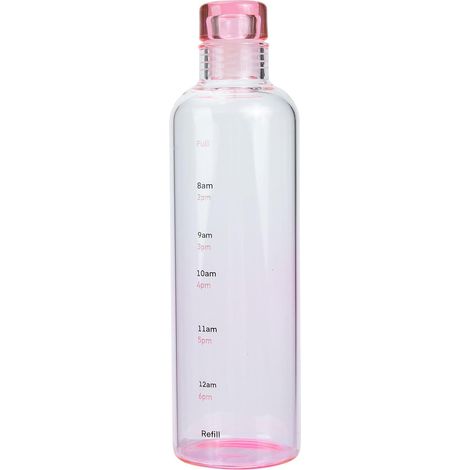 Bouteille d'eau en verre borosilicate haute densité, étanche, 500 ml, avec graduation, pour le sport (1/5)