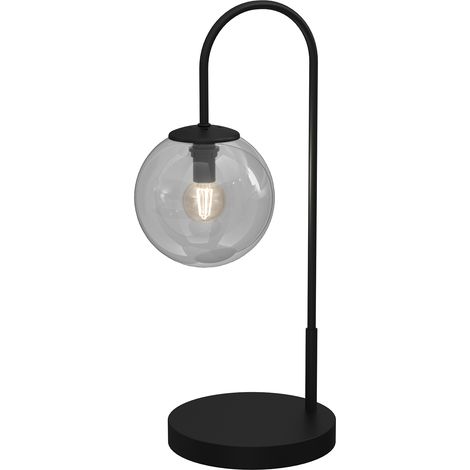 Lampe de table Cambridge noire verre boule E14 15W