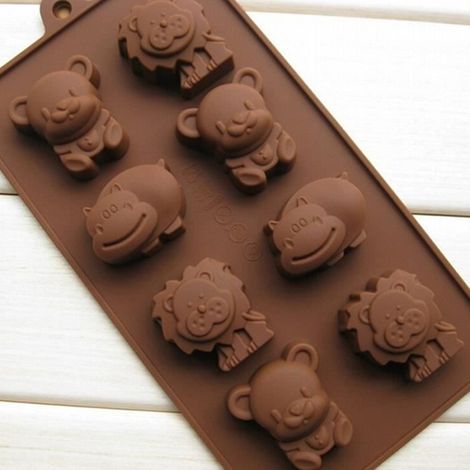8 trous cartoon forme animale moule Silicone chocolat (1/4)