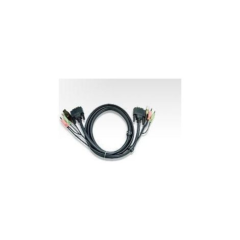 Aten 6ft USB DVI-D Single Link cavo per tastiera, video e mouse Nero 1,8 m (1/3)